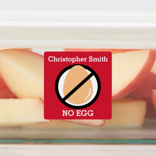 Kids Personalized Egg Allergy Symbol No Egg Labels