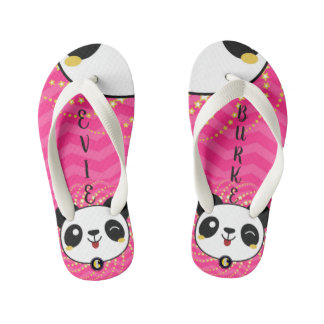 KIDS Personalized Flip Flops (Panda Fun)