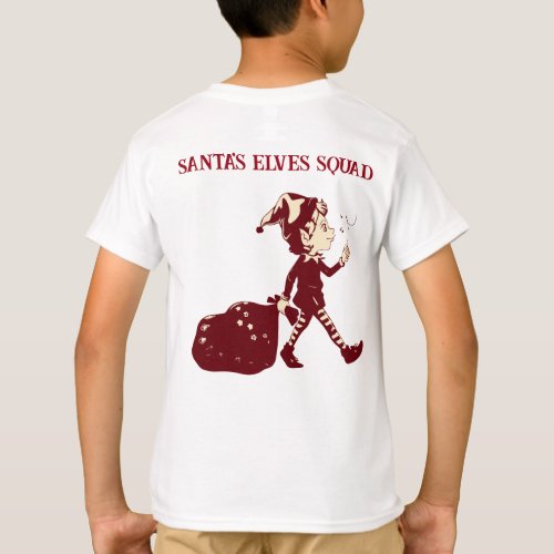 Kids Personalized Funny Santas Elf Christmas T_Shirt