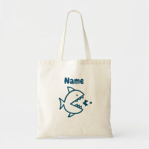 Kid's Personalized Funny Shark Tote Bag