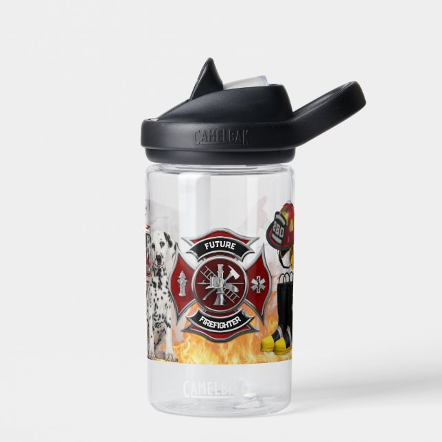Kids Personalized Future Firefighter Water Bottle (Left)