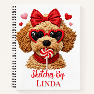 Kids Personalized Goldendoodle Sketch  Notebook