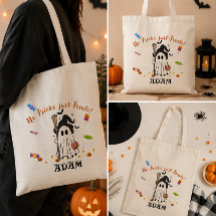 Kids Personalized Halloween Trick or Treat Tote