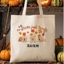 Kids Personalized Halloween Trick or Treat Tote