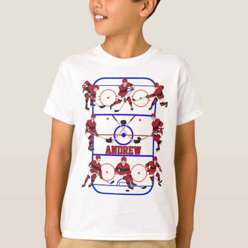 Kids Personalized Hockey Player T_Shirt