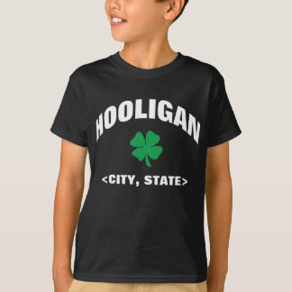 Kids Personalized Irish Hooligan Black T-Shirt