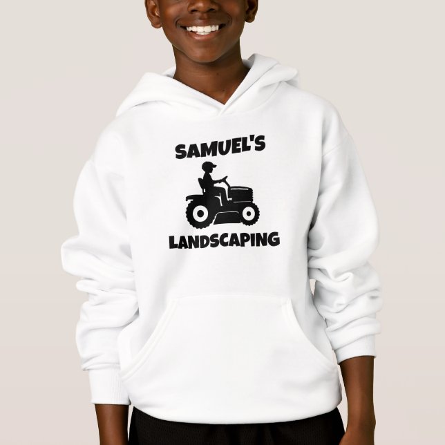 Kids Personalized Lawn Mower Hoodie (Front)