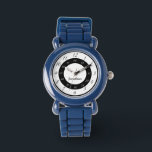Kids' Personalized Learn to Tell Time Watch<br><div class="desc">Kids' Personalized Learn to Tell Time Watch design features child's name in center and in black lettering. Outer numbers clearly display the hour (black on white) while inner numbers clearly display the minutes (white on black). Great for kids.</div>