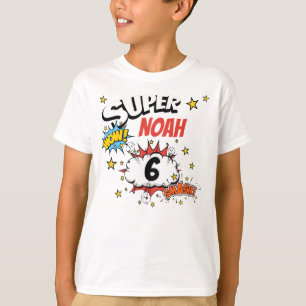 Kids Personalized Name Aged 6 Super T-Shirt