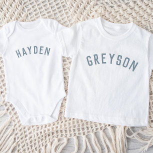 Kids Personalized Name Tee Dusty Blue
