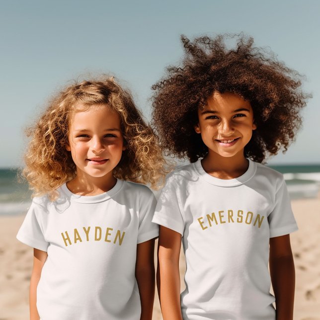 Kids Personalized Name Tee | Gold (Creator Uploaded)