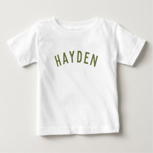 Kids Personalized Name Tee  Olive