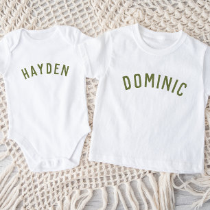 Kids Personalized Name Tee Olive
