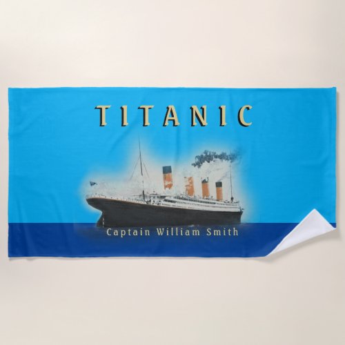 Kids Personalized Name Titanic Beach Towel
