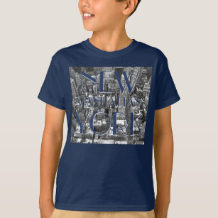 Zazzle Kid's Personalized New York T-shirts NYC Souvenir, Kids Unisex, Size: Youth M, Blue