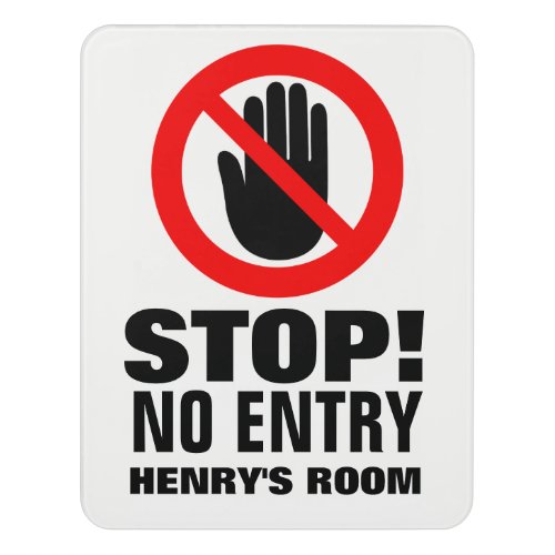 Kids personalized no entry door sign