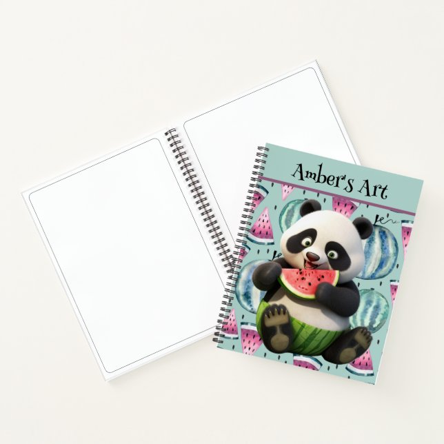 Kids Personalized Panda Bear Sketch Notebook (Inside)