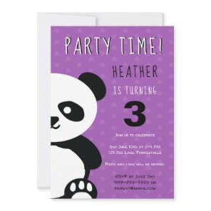 Kids Personalized Panda Kawaii Birthday Invitation