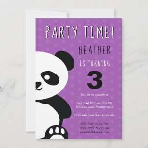 Kids Personalized Panda Kawaii Birthday Invitation