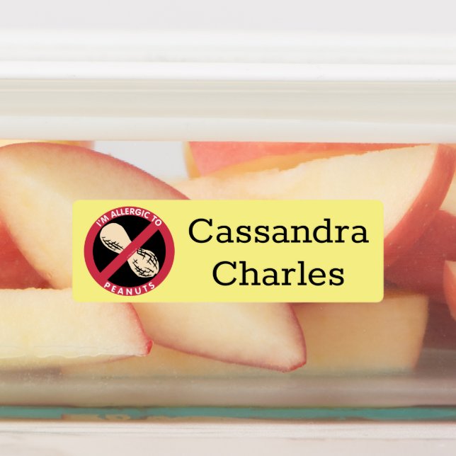 Kids Personalized Peanut Allergy Allergic To Kids' Labels (Affixed)