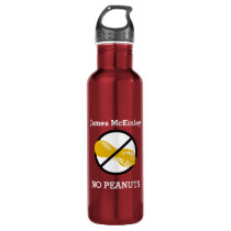 Kids Personalized Peanut Free Allergy Alert Water Bottle