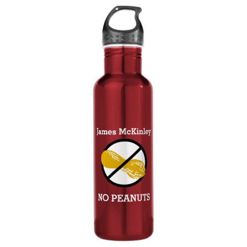 Kids Personalized Peanut Free Allergy Alert Water Bottle