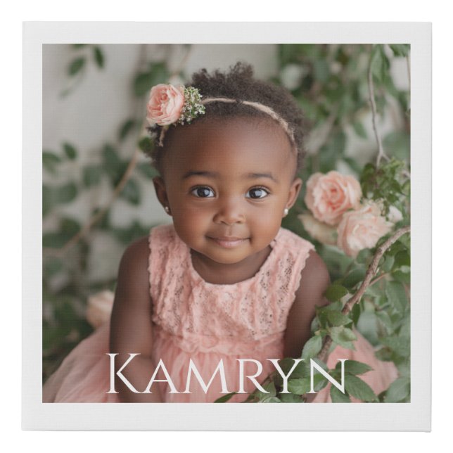Kids Personalized Photo Canvas Faux Wrapped Print (Front)