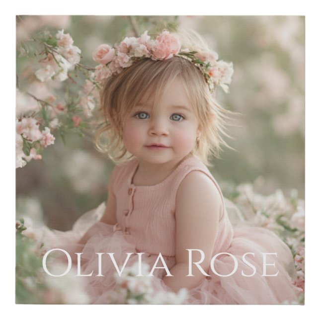 Kids Personalized Photo Canvas Faux Wrapped Print (Front)