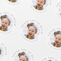 Kids Personalized Photo Thank You Classic Round Sticker