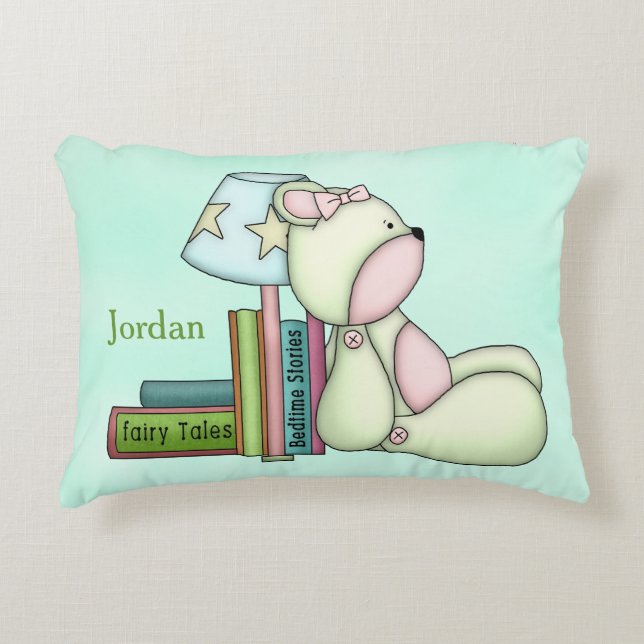 Kid's Personalized Pillow Teddy Bear Books (Front)