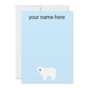 Kids Personalized Polar Bear Notecards