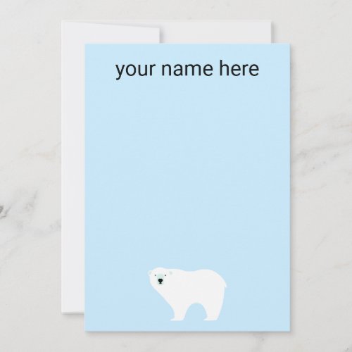 Kids Personalized Polar Bear Notecards