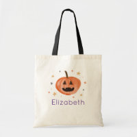Kids Personalized Pumpkin Trick or Treating Bag