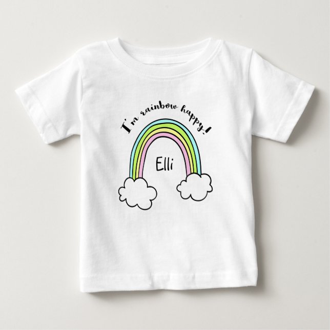 Kids Personalized Rainbow T-Shirt (Front)