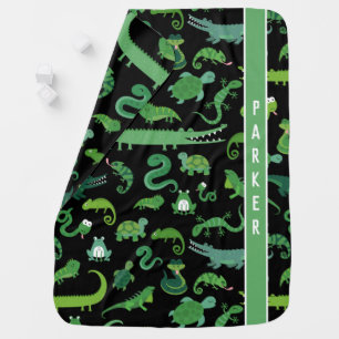 Kids Personalized Reptile Amphibian Animal Baby Blanket