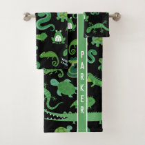 Kids Personalized Reptile Amphibian Animal Bath Towel Set
