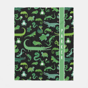Kids Personalized Reptile Amphibian Animal Fleece Blanket