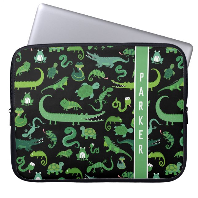 Kids Personalized Reptile Amphibian Animal Laptop Sleeve (Front)