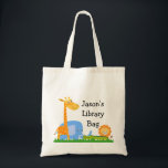 Kids Personalized Safari Animals Tote Bag<br><div class="desc">This kids budget personalized tote bag features four cute safari animals,  a giraffe,  lion,  elephant and crocodile.  The colors are bright and cheerful. It's ready to be personalized and is suitable for various uses.</div>