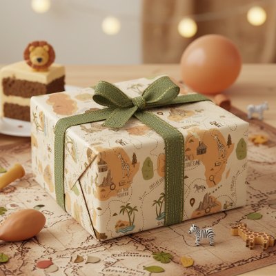 Kid's Personalized Safari Map ID1269 Wrapping Paper