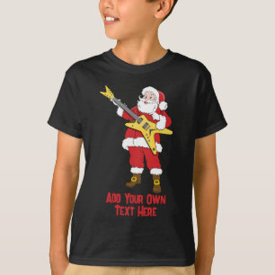 Kids Personalized Santa with Guitar T-Shirt