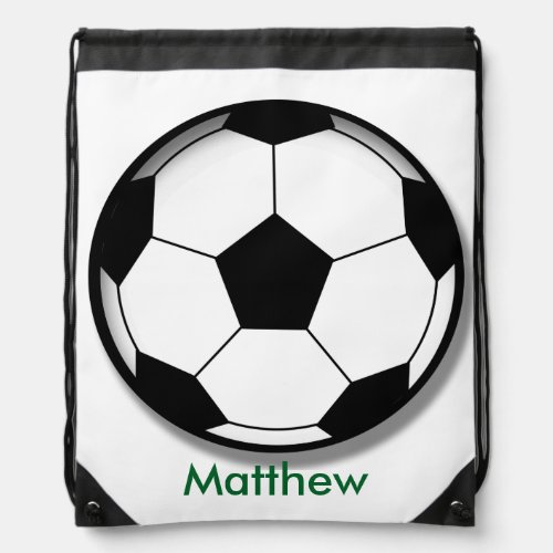 Kids Personalized Soccer Ball Drawstring Backpack