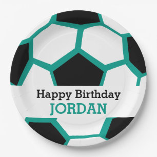 Kids Personalized Soccer Happy Birthday Sports Paper Plates