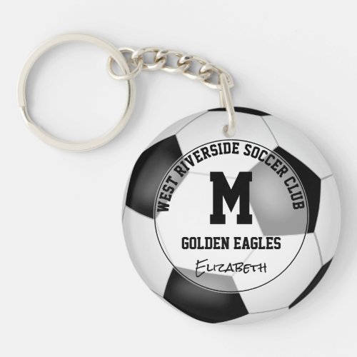 kids personalized soccer team gifts keychain