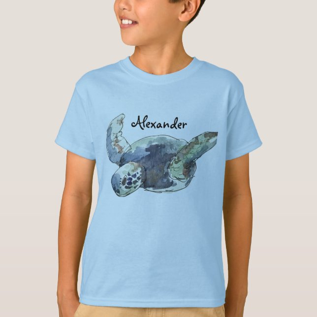 Kid's personalized tee animal sea turtle (Front)