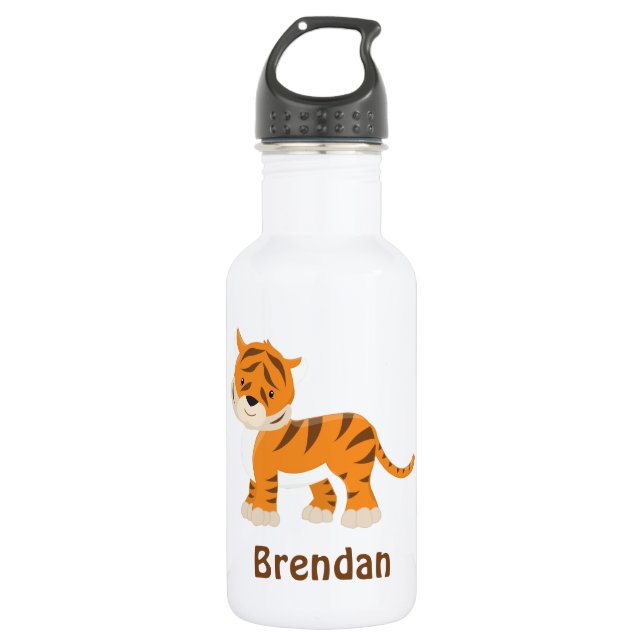 Kids Personalized Tiger Water Bottle (Front)