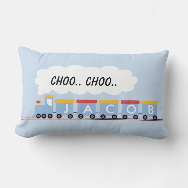 Kids Personalized Train Cushion (Front)