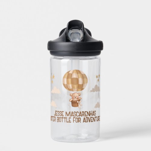 Kids Personalized Water Bottle with Teddy Bear