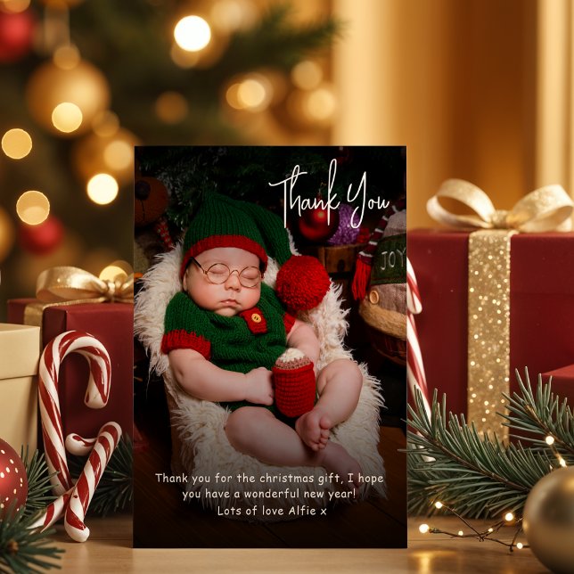 Kids Photo Christmas Thank You Card (Creator Uploaded)