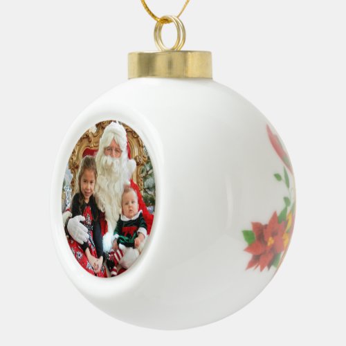 Kids Photo Decorative Display Family Photo Ceramic Ball Christmas Ornament
